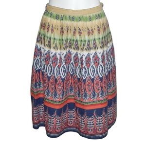 Anna Sui Full A-Line Skirt Women’s Size Medium Pleated Bohemian 100% Cotton